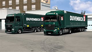 ETS2 147 ProMods 265 ConvoyMultiplayer Mercedes Actros 1845MAN TGX28460Mainz 🇩🇪Düsseldorf 🇩🇪 [upl. by Ecnal95]