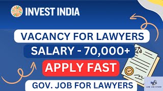 Legal specialist at Invest India  Legal Jobs 2024  Law Vacancy 2024  Law job store [upl. by Nylecyoj88]