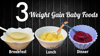 3 Baby foods Weightgain Food For 7 month Babies Apple Sooji Carrot Curd Rice Beetroot Poha Nuts [upl. by Petes]