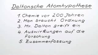 Daltonsche Atomhypothese  Chemie  Allgemeine und anorganische Chemie [upl. by Nnyliram]