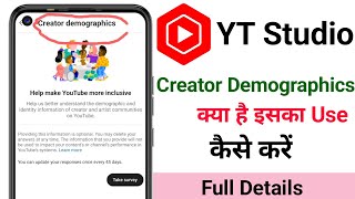 YT Studio Me Creator Demographics Kya Hai   How to use Creator Demographics in Ytstudio [upl. by Ednalrym]