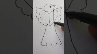 easy Bird 🕊️ drawing tutorial step by step art  drawing [upl. by Amabil]