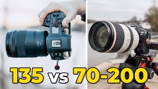 Canon RF 70200mm f28 vs Canon RF 135mm f18  which one is better for you [upl. by Anigar]