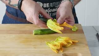 Tagliatelle with Provolone Valpadana PDO and zucchini flowers [upl. by Ycart]