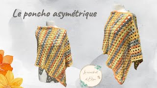 Comment réaliser un poncho asymétrique au crochet 🌻 [upl. by Tigdirb]