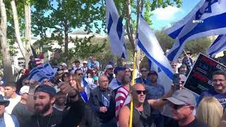 Israel Flags Flood Gaza Solidarity Encampment at UCSD College  California [upl. by Aihtniroc717]