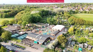 Drone Ariel view of Otterspool Park Liverpool [upl. by Samira]