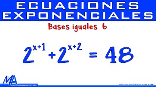 Ecuaciones exponenciales con bases iguales  Ejemplo 6 [upl. by Rexferd]