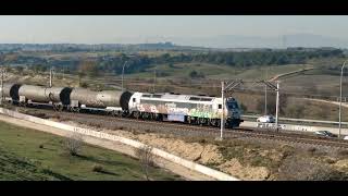 Tren Renfe de combustible subiendo la rampa de Montecarmelo Madtid 19122023 [upl. by Ailekahs]