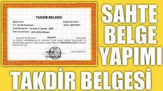 SAHTE TAKDİR  TEŞEKKÜR BELGESİ YAPIMI ÇOK KOLAY [upl. by Tull]