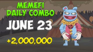 MEMEFI DAILY COMBO JUNE 2324  COMPLETE TO GET 2000000 [upl. by Palla]