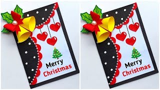 Christmas greeting card 2023  Merry Christmas card making  How to make Christmas card [upl. by Anen830]