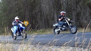 WR250X vs DRZ400SM Supermoto Drag Race [upl. by Frey]