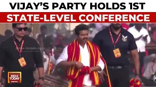 Thalapathy Vijays First Political Conference TVK Gains Ground  India Today  Tamil Nadu News [upl. by Lorrad]