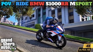 POV  Hyper Riding BMW S1000rr MSPORT  Gta 5  ULTRA REALISTIC GAMEPLAY ☠️ [upl. by Nnayrb378]