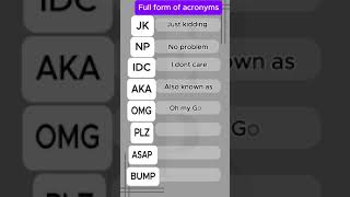 FULL FORM OF ACRONYMS 2 english shortsyoutube britishaccent howtoimprovepronunciationinamerican [upl. by Leeban555]