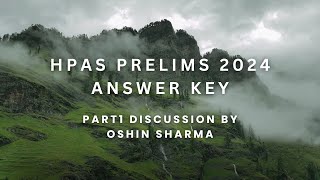 Part1 HPAS  HAS Prelims Key 2024  By Oshin Sharma [upl. by Tsenrae376]