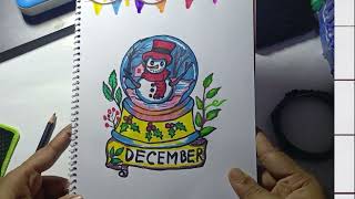 Christmas Bullet Journal Cover Design  Festive December Notebook Ideas [upl. by Nilya]