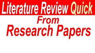 How to Write LITERATURE REVIEW FAST  Quickly Write Literature Review [upl. by Merdith378]