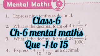 new learning composite maths class 6 mental maths chapter 6 schand class6 mental maths decimal [upl. by Cleaves138]