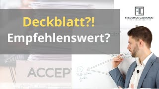 Bewerbung Deckblatt  Wann macht es Sinn [upl. by Denice914]