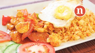 Malaysian Ketchup Fried Rice  Nasi Goreng USA Nyonya Cooking [upl. by Randall]