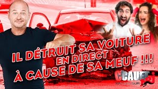 Il détruit sa voiture en direct à cause de sa meuf  C’Cauet sur NRJ [upl. by Dlared]