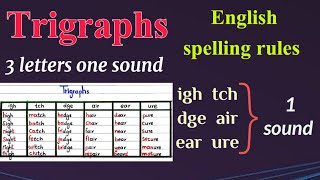 what are trigraphs  spelling rule dge ge  spelling rules [upl. by Annair]