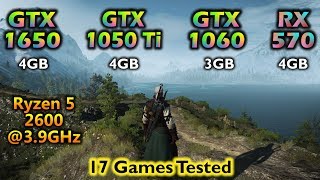 GTX 1650 vs GTX 1050 ti vs GTX 1060 vs RX 570  Tested in 17 Games 1080p 1440p 4K  AMD Ryzen 5 2600 [upl. by Alieka]