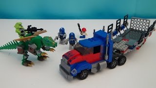 TRANSFORMERS 4 OPTIMUS PRIME KREO DINO HAULER BUILD VIDEO REVIEW [upl. by Sanson]