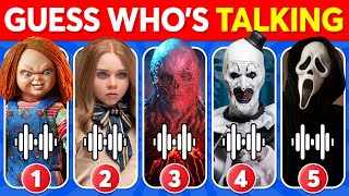 Guess The HORROR MOVIE Character by Their Voice 😱🔪 Ghostface Chucky M3GAN Art the Clown and more [upl. by Underwood]