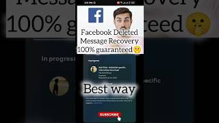 Deleted Chat Recovery in Facebook 😱 shorts [upl. by Ralfston]