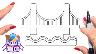 ¿Cómo Dibujar un PUENTE 🌉🌉 Dibujo de un PUENTE Paso a Paso 🌉 [upl. by Theis]