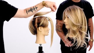 Butterfly Layered Haircut Tutorial Using Only 3 Ponytails  Easy To Follow [upl. by Neret]