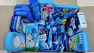 Ultimate Blue Stationery Collection Doraemon Pencil Case Magic Eraser Car Pen Toy From The Box 💙 [upl. by Wenoa]