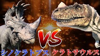 【恐竜の戦い】シノケラトプスvsケラトサウルス  CERATOSAURUS vs SINOCERATOPS jurassic world evolution [upl. by Sydelle230]