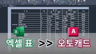 오토캐드 실무자 팁  엑셀 표 오토캐드 테이블  AutoCAD 이렇게 쓰세요 [upl. by Wrightson988]