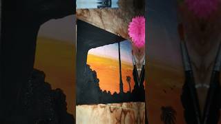 Sunset view🌞🖌 art artforum drawing painting watercolordrawing shortvideo shorts like [upl. by Solracesoj400]