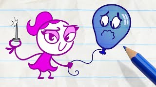 Pencilmate Battles a Balloon in ALL HELIUM BREAKS LOOSE  Pencilmation Cartoons [upl. by Neerahs29]