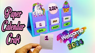 How to make New Year 2024 Desk Calendar  DIY Calendar  Handmade Desk Calendar Crafts [upl. by Laural]