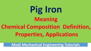 pig ironpig iron manufacturing processWhat is PIG IRONWhat does PIG IRON meanpig iron explained [upl. by Janaya367]