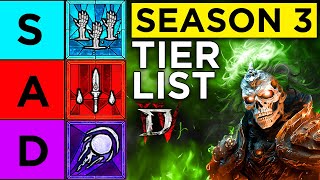 Diablo 4 Season 3 NECROMANCER Tier List [upl. by Duane]