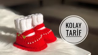 BEBEK PATİK YAPIMI KOLAY VE ŞIK HERKESİN YAPABİLECEĞİ MODEL BABY SOCKS TUTORİAL [upl. by Notfa596]