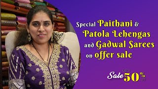 Special Paithani amp Patola Lehengas and Gadwal Sarees on offer sale [upl. by Adnarom]