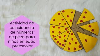 número de pizza que coincide con la actividad de conteo para los niñosjuegoconcepto de matemáticas [upl. by Tallbott879]