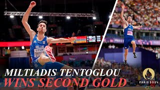 Miltiadis Tentoglou Wins Second Straight Mens Long Jump Title Wayne Pinnock Silver [upl. by Cinelli]