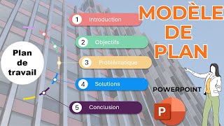 Modèle de Présentation Powerpoint Gratuit  faire un plan de travail [upl. by Dnalram]