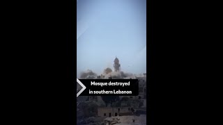 Explosion destroys a mosque in southern Lebanon [upl. by Orips]