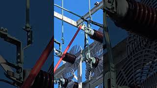 High voltage disconnect hot stick manual operation substation maintenance electrical [upl. by Schram29]