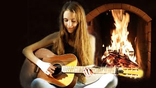 Guitare douce et relaxante au coin dun feu de cheminée zen foyer cosy relaxant [upl. by Netsirc]